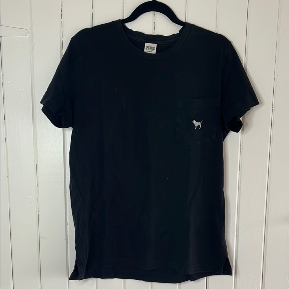 PINK Victoria's Secret Black T-Shirt Sequin back